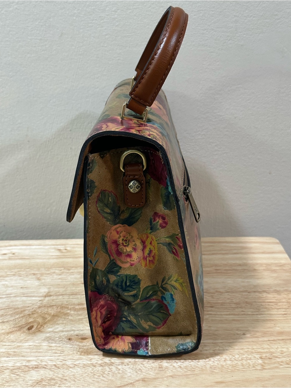 Patricia Nash Vintage Victorian Garden Collection Chauny Floral Satchel - Picture 6 of 15